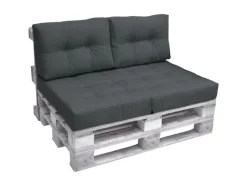 Beautissu Sitzkissen|Gartenstuhlauflagen|ECO Elements Palettenkissen Rücken 60x40x20cm 2tlg