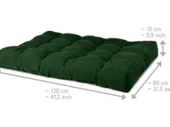 Beautissu Sitzkissen|Gartenstuhlauflagen|ECO Style Palettenkissen Sitz 120x80x15cm + Rücken 1tlg