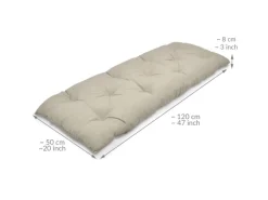 Beautissu Sitzkissen|Gartenstuhlauflagen|Flair BK Bankpolster 120x50x8cm Natur