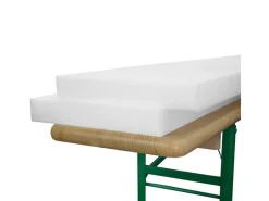Beautissu Sitzkissen|Gartenstuhlauflagen|Konstanz Schaumstoffrohling für Bierbank 4x25x220cm Weiß 2tlg