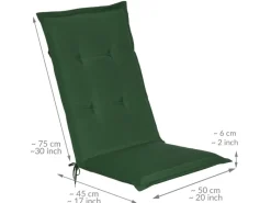 Beautissu Sitzkissen|Gartenstuhlauflagen|Loft HL Hochlehner 120x50x6cm