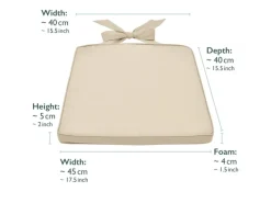 Beautissu Sitzkissen|Gartenstuhlauflagen|Pia Stuhlkissen 45x40x5cm 4tlg