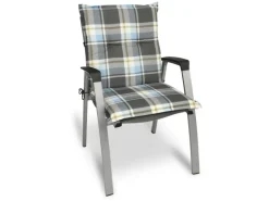 Beautissu Gartenstuhlauflagen|Sunny BK Niederlehner 100x50x6cm Kariert 6tlg