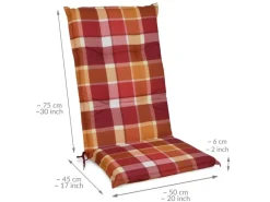 Sunny RO Hochlehner 120x50x6cm Kariert*Beautissu Hot