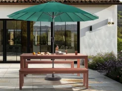 Beliani Gartenbank Dunkler Holzfarbton 35x160x45* Outlet