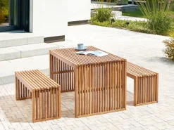 Beliani Gartenbank Heller Holzfarbton 35x105x43* Best