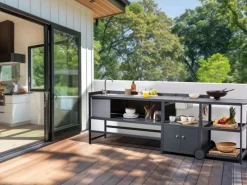 Beliani Gartenküche ORTISEI Graphitgrau* Online