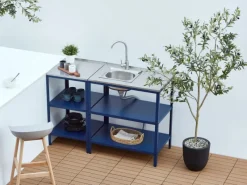 Beliani Gartenküche VILAMA Silber 50x50x90* Outlet