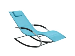 Beliani Gartenliege Schwarz Silber 149x63x84* Hot