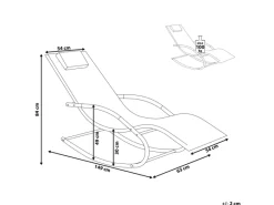 Beliani Gartenliege Schwarz Silber 149x63x84* Hot