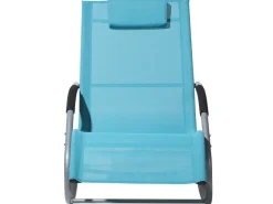 Beliani Gartenliege Schwarz Silber 149x63x84* Hot