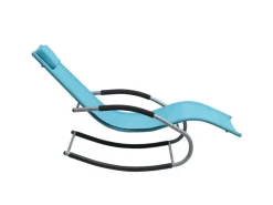 Beliani Gartenliege Schwarz Silber 149x63x84* Hot