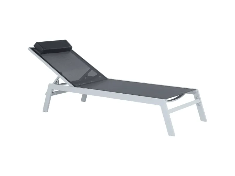 Sonnenliegen|Beliani Gartenliege Silber 155x66x103