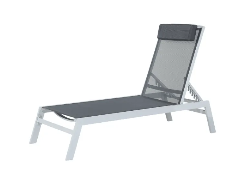 Sonnenliegen|Beliani Gartenliege Silber 155x66x103