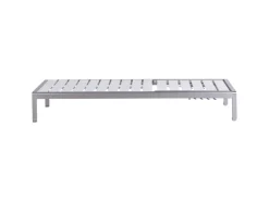 Beliani Gartenliege Weiss Silber 198x64x93*