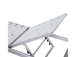 Beliani Gartenliege Weiss Silber 198x64x93*