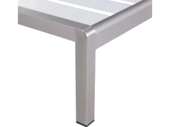 Beliani Gartenliege Weiss Silber 198x64x93*