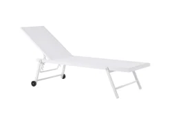 Sonnenliegen|Beliani Gartenliege Weiss 65x198x107