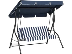 Hollywoodschaukeln|Beliani Gartenschaukel CHAPLIN Dunkel 118x174x147