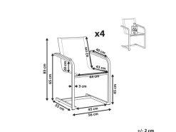 Beliani Gartenstuhl Silber 55x56x85* Discount