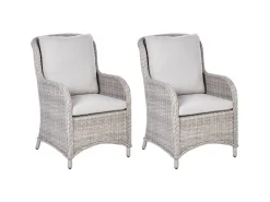 Gartenstühle|Beliani Gartenstuhl Beige Grau 73x60x96