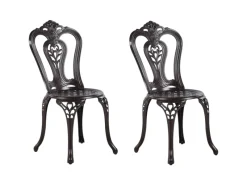 Gartenmöbel-Sets|Gartenstühle|Beliani Gartenstuhl Braun 53x43x90