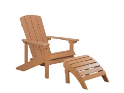 Gartenstühle|Beliani Gartenstuhl Heller Holzfarbton 88 x75 x88