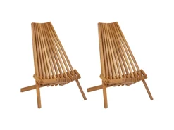 Gartenstühle|Beliani Gartenstuhl Heller Holzfarbton 57x88x83