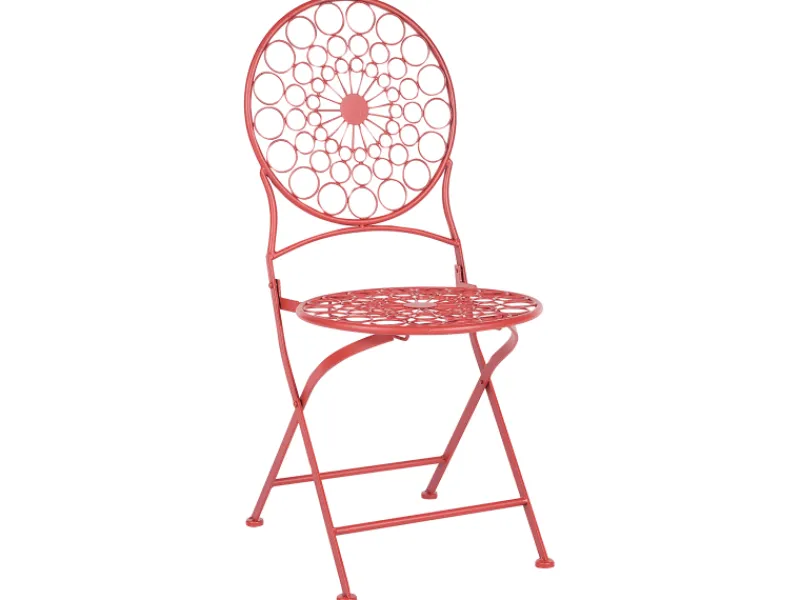 Gartenstühle|Beliani Gartenstuhl Rot 47x40x94
