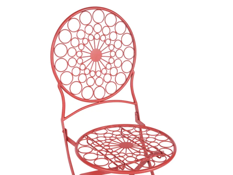 Gartenstühle|Beliani Gartenstuhl Rot 47x40x94