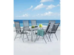 Gartenstühle|Beliani Gartenstuhl Silber 65x54x103