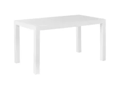 Gartentische|Beliani Gartentisch FOSSANO Weiss 140x80x76