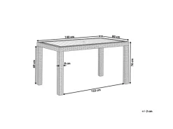 Gartentische|Beliani Gartentisch FOSSANO Weiss 140x80x76