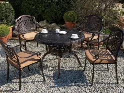 Gartentische|Beliani Gartentisch SALENTO Dunkelbraun 102x102x72