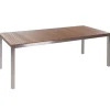 Gartentische|Beliani Gartentisch VIAREGGIO Heller Holzfarbton Silber 200x90x75