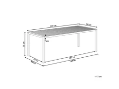 Gartentische|Beliani Gartentisch VIAREGGIO Heller Holzfarbton Silber 200x90x75