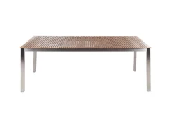 Gartentische|Beliani Gartentisch VIAREGGIO Heller Holzfarbton Silber 200x90x75