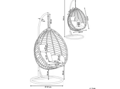 Sitzkissen|Beliani Hängesessel Schwarz 97x106x199