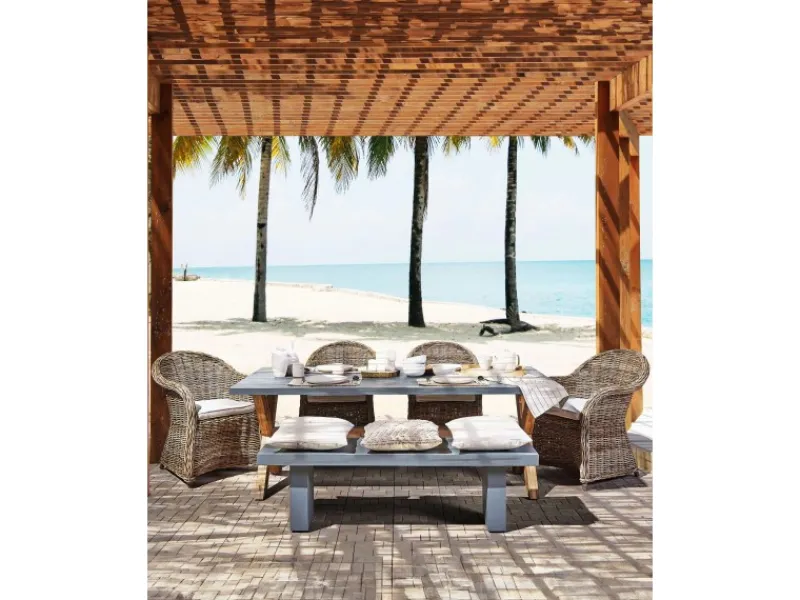 Gartenstühle|Beliani Sessel Naturfarben Beige Weiss 90x54x90