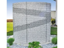 Bellissa Outdoor Duschen|Gabionen Gartendusche- und Umkleide Spirale Verzinkt 230 x 180 x 200 cm