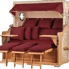 bene living Strandkorb Komplettset Königssee 3 Sitzer Teak Bullauge PE Shell Modell 550 Inkl Liftersystem Schutzhülle Doppelrollen Glasbecherhalter* Online