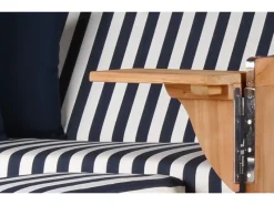 Strandkörbe|bene living Strandkorb Komplettset Ammersee Teak Bullauge PE Grau Modell 518