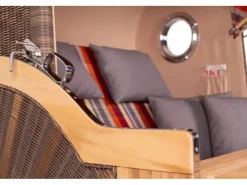 bene living Strandkorb Komplettset Königssee Teak Bullauge PE Grau Modell 584* Discount