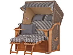 bene living Strandkorb Komplettset Schaalsee Teak PE grau Modell 545* New