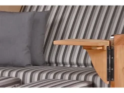 bene living Strandkorb Komplettset Schaalsee Teak PE grau Modell 545* New