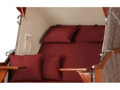 bene living Strandkorb Komplettset Schaalsee Mahagoni PE grau Modell 550* Clearance