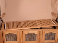 Strandkörbe|bene living Strandkorb Komplettset Ammersee Grande XXL Teak Bullauge PE grau Modell 586