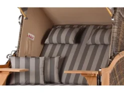 Strandkörbe|bene living Strandkorb Komplettset Schaalsee Teak PE grau Modell 537