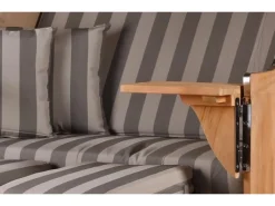 Strandkörbe|bene living Strandkorb Komplettset Schaalsee Teak PE grau Modell 537