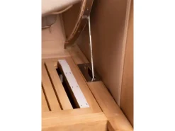 Strandkörbe|bene living Strandkorb Komplettset Ammersee Single Teak Bullauge PE Shell Modell 537 Inkl Liftersystem Schutzhülle Doppelrollen Glasbecherhalter